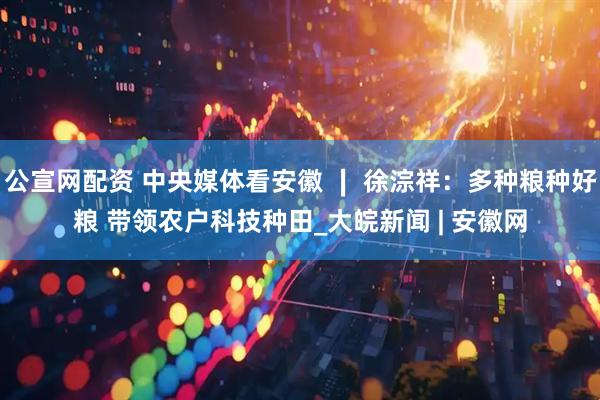 公宣网配资 中央媒体看安徽 ∣ 徐淙祥：多种粮种好粮 带领农户科技种田_大皖新闻 | 安徽网
